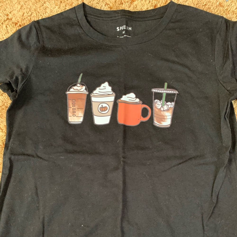 SHEIN fall coffee shirt.